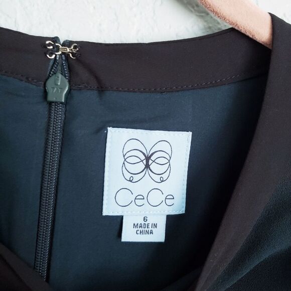 Cece Puff Sleeve Tie Neck Dress in spruce green - Picture 6 of 8